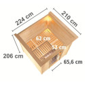 Sauna traditionnel MOJAVE 5 à 6 places 38mm avec couronne et porte classique KARIBU