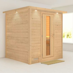 Sauna traditionnel MOJAVE 5 à 6 places 38mm avec couronne et porte à économie d'énergie KARIBU