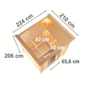 Sauna traditionnel MOJAVE 5 à 6 places 38mm avec couronne et porte à économie d'énergie KARIBU