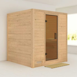 Sauna traditionnel MOJAVE 5 à 6 places 38mm sans couronne - avec porte moderne KARIBU