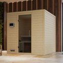 Sauna traditionnel MOJAVE 5 à 6 places 38mm sans couronne - avec porte moderne KARIBU