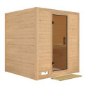 Sauna traditionnel MOJAVE 5 à 6 places 38mm sans couronne - avec porte moderne KARIBU