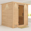 Sauna traditionnel MOJAVE 5 à 6 places 40mm avec couronne et porte moderne KARIBU