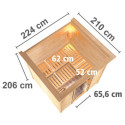 Sauna traditionnel MOJAVE 5 à 6 places 40mm avec couronne et porte moderne KARIBU