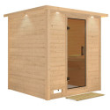 Sauna traditionnel MOJAVE 5 à 6 places 40mm avec couronne et porte moderne KARIBU