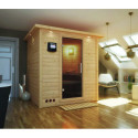 Sauna traditionnel MOJAVE 5 à 6 places 40mm avec couronne et porte moderne KARIBU