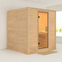 Sauna traditionnel MOJAVE 5 à 6 places 38mm sans couronne - avec porte en verre clair KARIBU