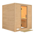 Sauna traditionnel MOJAVE 5 à 6 places 38mm sans couronne - avec porte en verre clair KARIBU