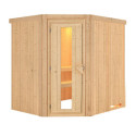 Sauna traditionnel d’angle Lilja Plug &Play - 4 à 6 places 68mm KARIBU