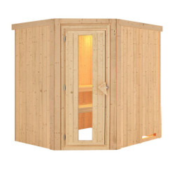 Sauna traditionnel d’angle Lilja Plug &Play - 4 à 6 places 68mm KARIBU