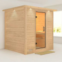 Sauna traditionnel MOJAVE 5 à 6 places 38mm avec couronne et porte en verre clair KARIBU