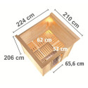 Sauna traditionnel MOJAVE 5 à 6 places 38mm avec couronne et porte en verre clair KARIBU