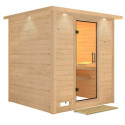 Sauna traditionnel MOJAVE 5 à 6 places 38mm avec couronne et porte en verre clair KARIBU