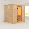 Sauna traditionnel MOJAVE 5 à 6 places 38mm avec couronne et porte en verre clair KARIBU
