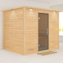 Sauna traditionnel Sonara 6 à 8 places 38mm avec couronne et porte moderne KARIBU