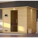Sauna traditionnel Sonara 6 à 8 places 38mm avec couronne et porte moderne KARIBU