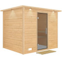 Sauna traditionnel Sonara 6 à 8 places 38mm avec couronne et porte moderne KARIBU
