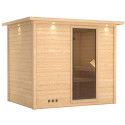 Sauna traditionnel Sonara 6 à 8 places 38mm avec couronne et porte moderne KARIBU