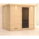 Sauna traditionnel Sonara 6 à 8 places 38mm avec couronne et porte moderne KARIBU