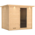 Sauna traditionnel Sonara 6 à 8 places 38mm avec couronne et porte moderne KARIBU