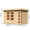 Abri de jardin en bois massif 6,55m² Kerko 4 – Karibu