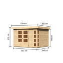 Abri de jardin en bois massif 7,43m² Kerko 5 – Karibu 