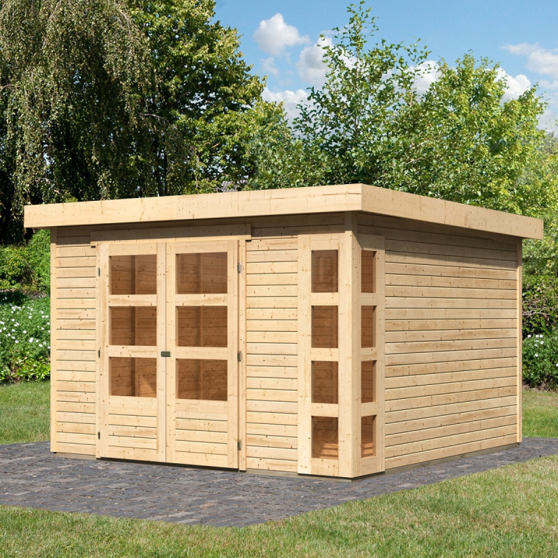 Abri de jardin en bois massif 9,24m² Kerko 6 – Karibu 