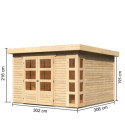 Abri de jardin en bois massif 9,24m² Kerko 6 – Karibu 
