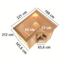 Sauna traditionnel 38mm 4 à 5 places Sahib 1 avec couronne et porte classique KARIBU