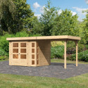 Abri de jardin en bois massif 5,25m² Kerko 3 avec appentis 240cm – Karibu 
