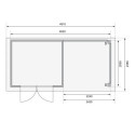 Abri de jardin en bois massif 5,25m² Kerko 3 avec appentis 240cm – Karibu 