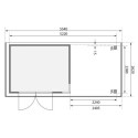 Abri de jardin en bois massif 7,43m² Kerko 5 avec appentis 240cm – Karibu 