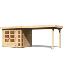 Abri de jardin en bois massif 5,25m² Kerko 3 avec appentis 280cm – Karibu 