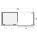 Abri de jardin en bois massif gris terre 7,43m² Kerko 5 avec appentis 280cm – Karibu 