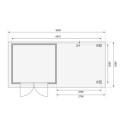 Abri de jardin en bois massif gris terre 5,25m² Kerko 3 avec appentis 280cm et paroi arrière – Karibu 