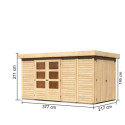 Abri de jardin en bois massif 8,18m² Retola 5 avec armoire intégrée – karibu 