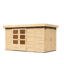 Abri de jardin en bois massif 8,18m² Retola 5 avec armoire intégrée – karibu 