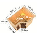 Sauna traditionnel d'intérieur en bois Amara 5 à 6 places 38mm KARIBU