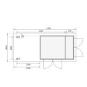 Abri de jardin en bois massif 6,25m² Retola 2 avec armoire intégrée et appentis 240cm – Karibu 