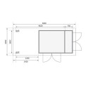 Abri de jardin en bois massif 7,85m² Retola 4 avec armoire intégrée et appentis 240cm – Karibu 