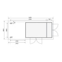 Abri de jardin en bois massif 8,18m² Retola 5 avec armoire intégrée et appentis 240cm – Karibu 