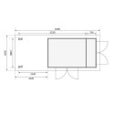 Abri de jardin en bois massif 9,27m² Retola 6 avec armoire intégrée et appentis 240cm – Karibu 
