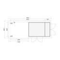 Abri de jardin en bois massif 6,92m² Retola 3 avec armoire intégrée et appentis 280cm – Karibu 