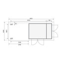 Abri de jardin en bois massif 7,85m² Retola 4 avec armoire intégrée et appentis 280cm – Karibu 