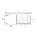 Abri de jardin en bois massif 9,27m² Retola 6 avec armoire intégrée et appentis 280cm – Karibu 