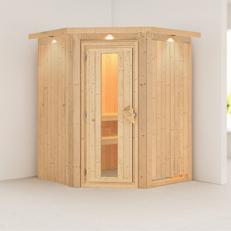 Sauna prêt à brancher NANJA 2 à 3 places 68mm KARIBU