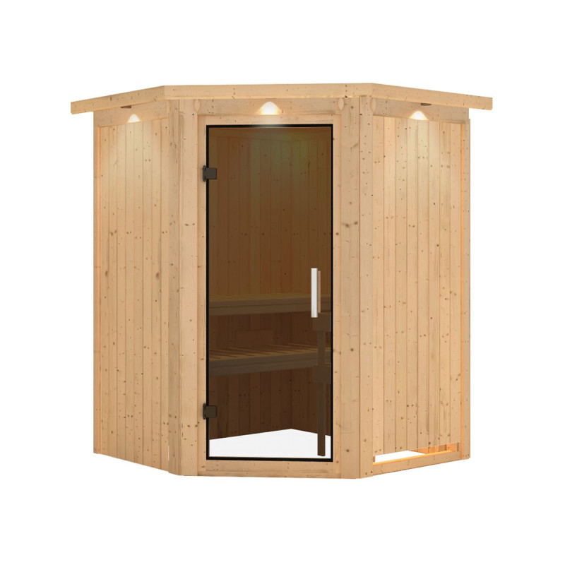 Sauna prêt à brancher NANJA 2 à 3 places 68mm KARIBU