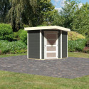 Abri de jardin en bois massif gris terre 4,62m² Schwandorf 3 – Karibu 