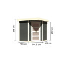 Abri de jardin en bois massif gris terre 4,62m² Schwandorf 3 – Karibu 