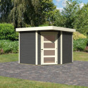 Abri de jardin en bois massif gris terre 5,95m² Schwandorf 5 – Karibu 